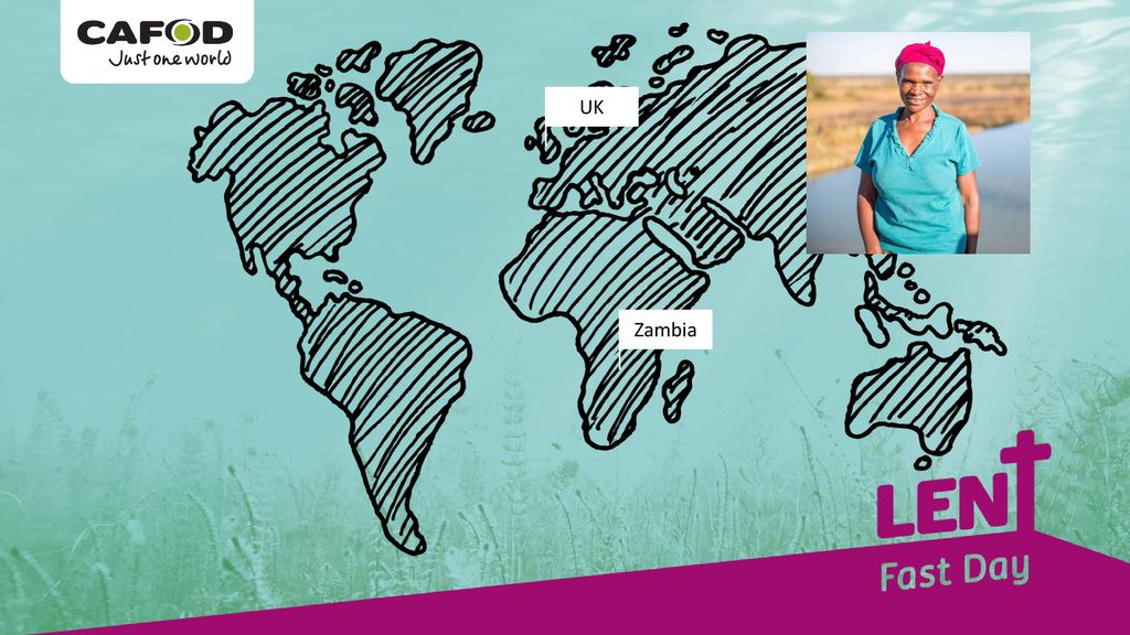 UK Zambia. First let’s meet one of our global neighbours – this is Florence. Florence lives with her children in Zambia.