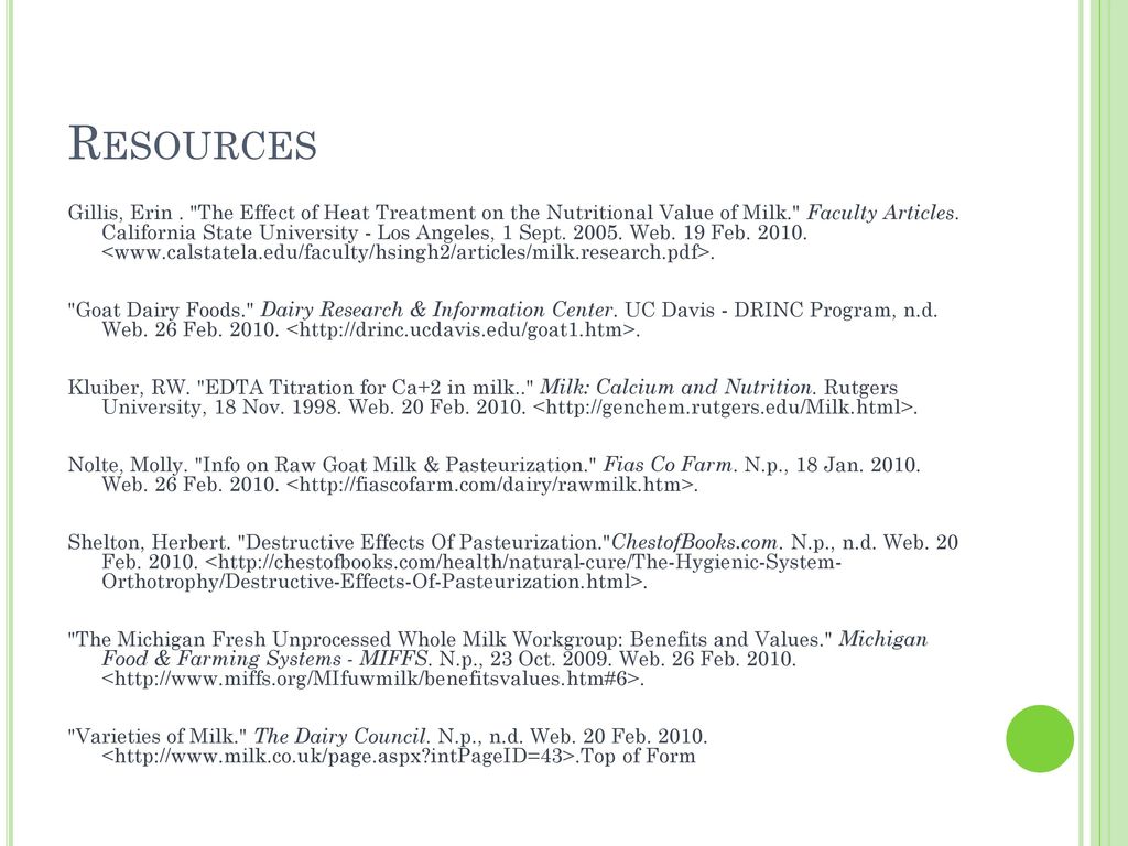Comparing The Calcium Content Of Various Types Of Milk Ppt Download