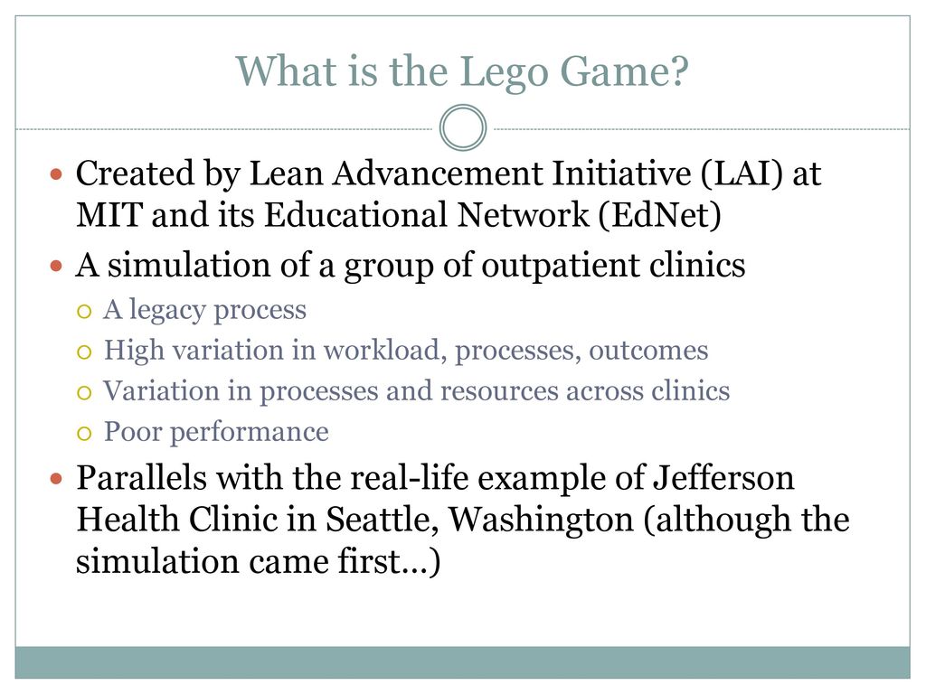 Integrating a Lego Simulation into a Lean-Six Sigma Belt Training - ppt  download
