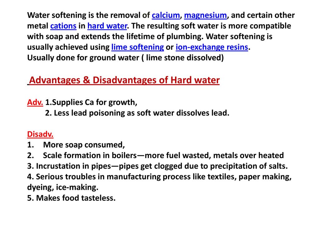 advantages of soft water and disadvantages