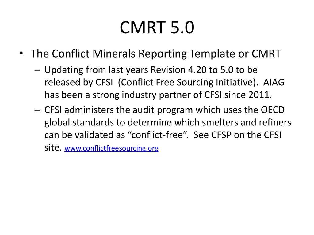 Conflict Minerals Update - ppt download Inside Conflict Minerals Reporting Template