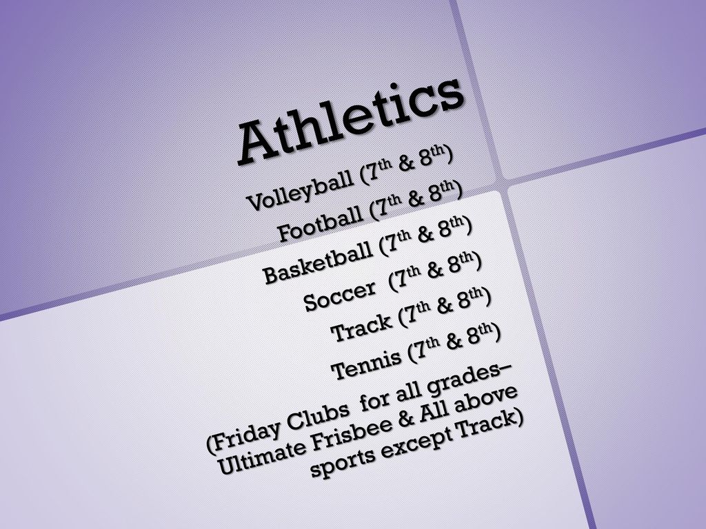 Athletics Volleyball (7th & 8th) Football (7th & 8th)