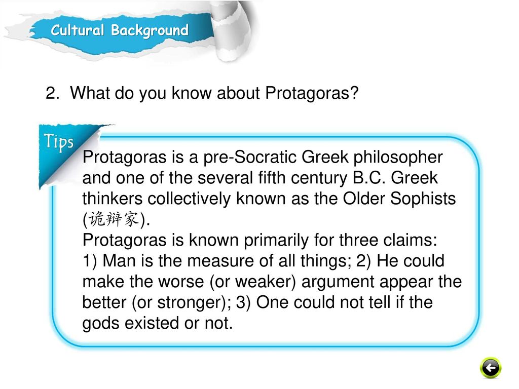 2. What do you know about Protagoras