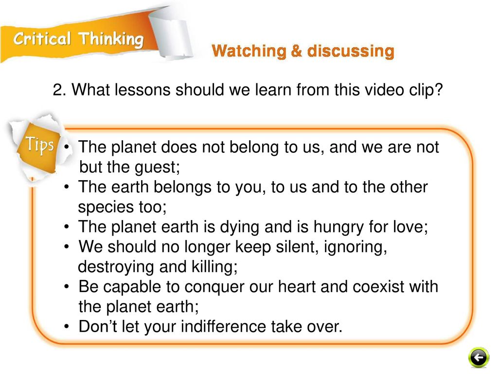 2. What lessons should we learn from this video clip