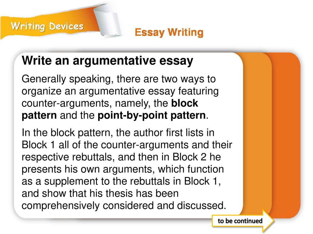 Write an argumentative essay