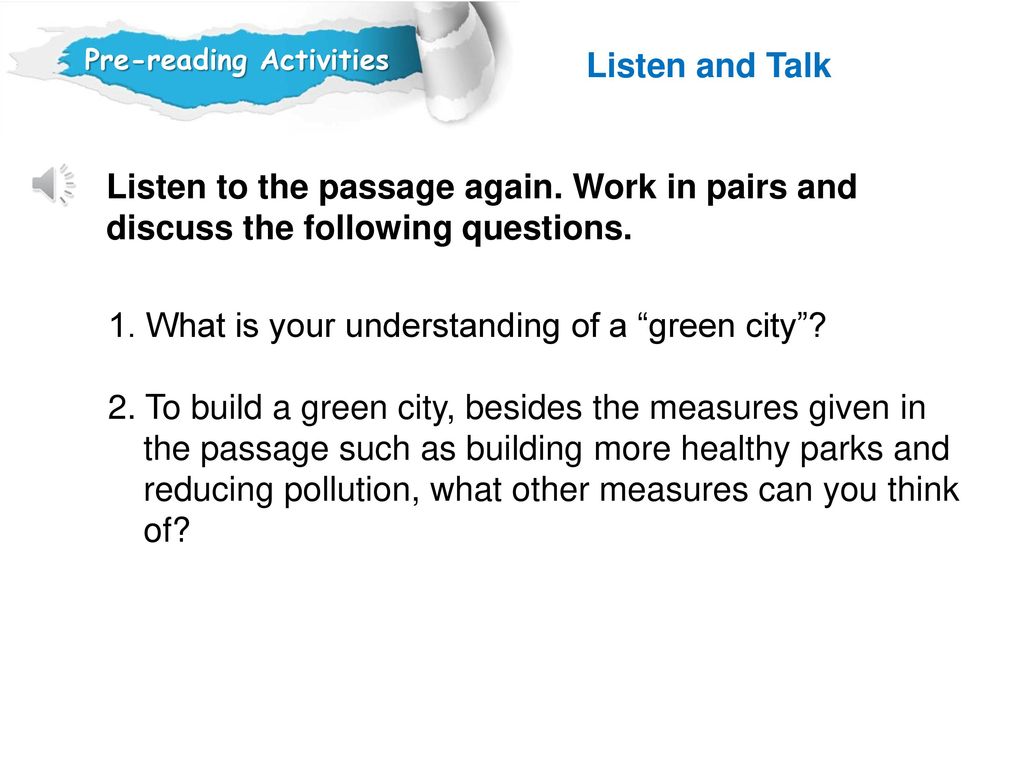 1. What is your understanding of a green city