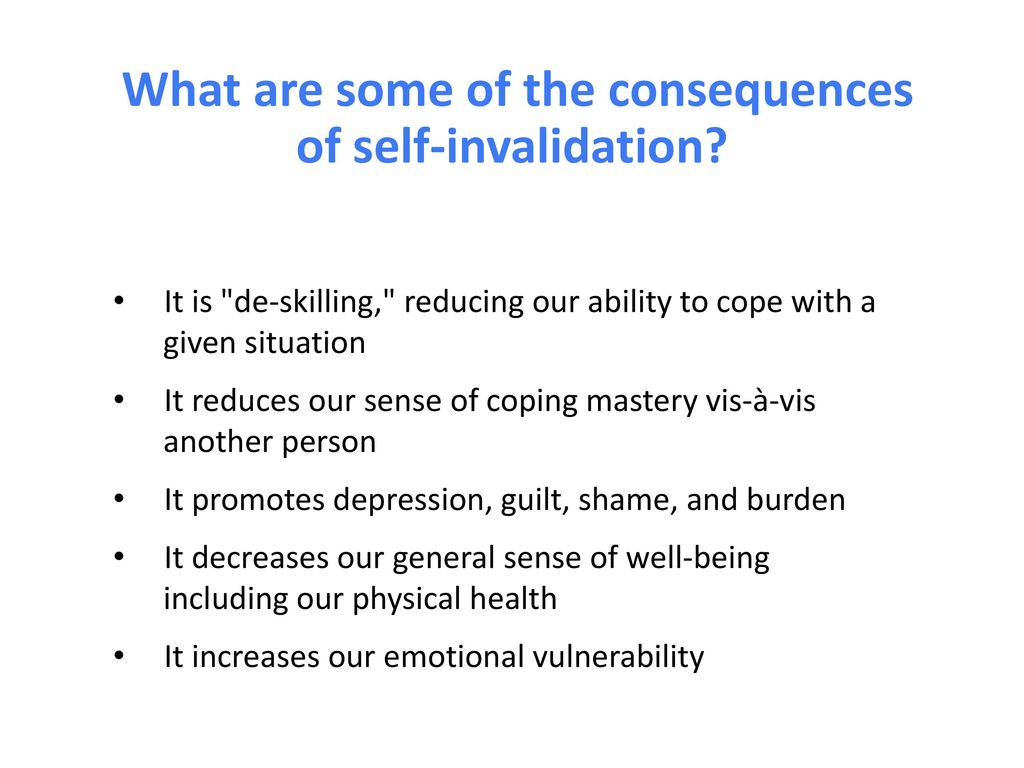 Self Invalidating Meaning