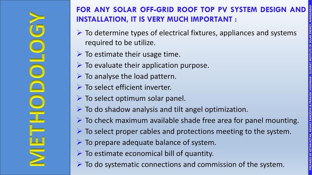 Project Analysis Report Of Solar Photovoltaic Roof Top Off Grid Ppt Download