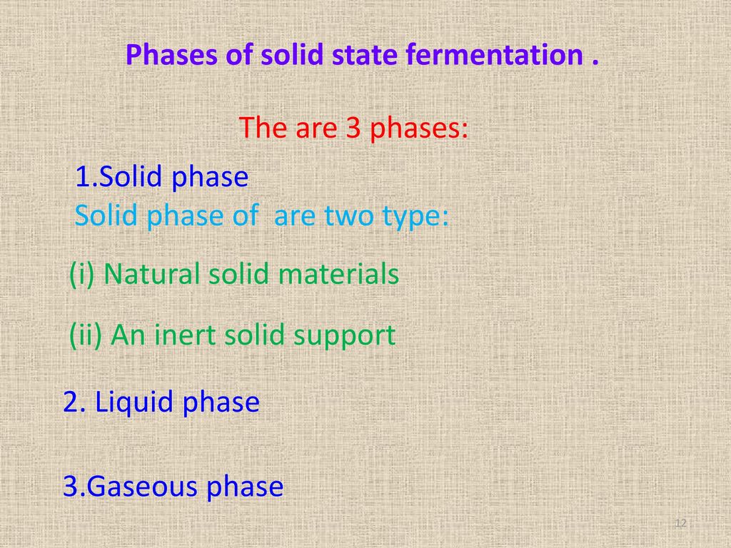 Phases of solid state fermentation .