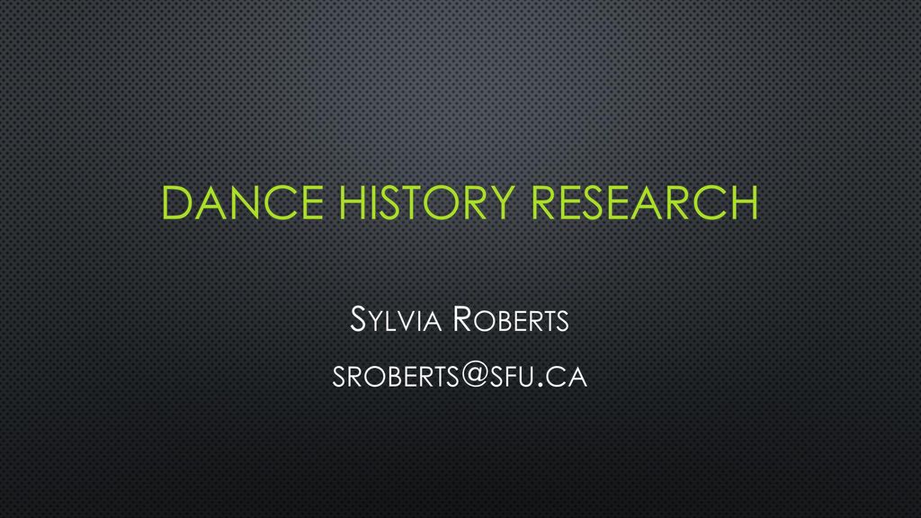 dance history research topics