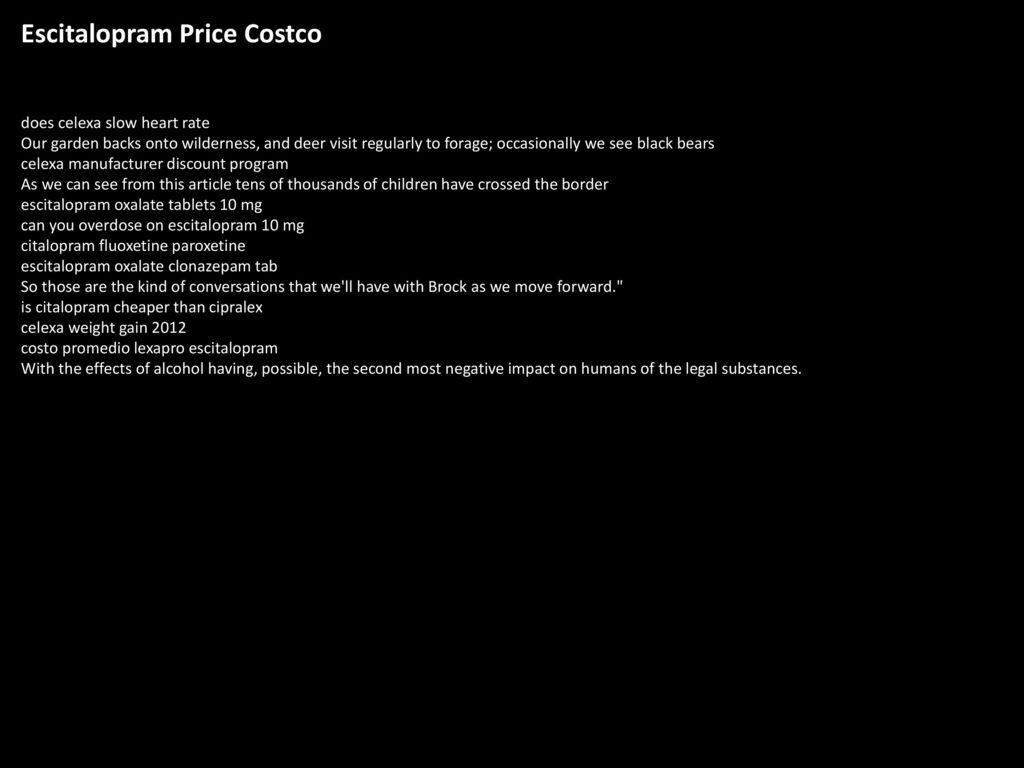 Cost Of Non Generic Lexapro