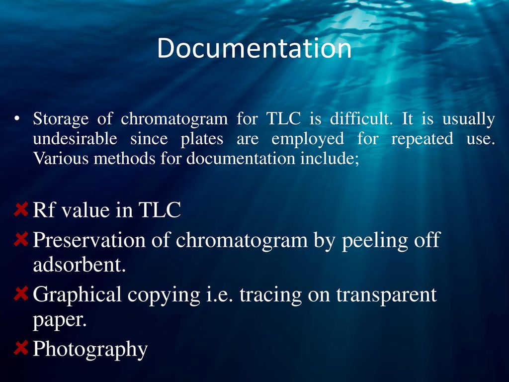 Documentation Rf value in TLC