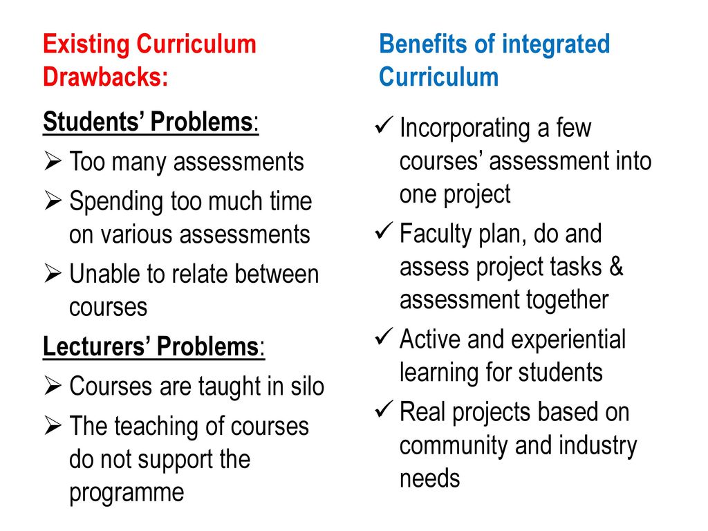 benefits of integrated curriculum