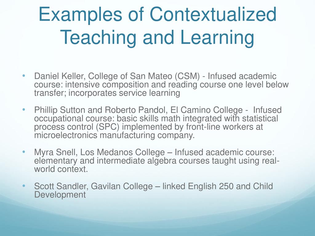 An introduction to contextualized teaching and learning ppt download