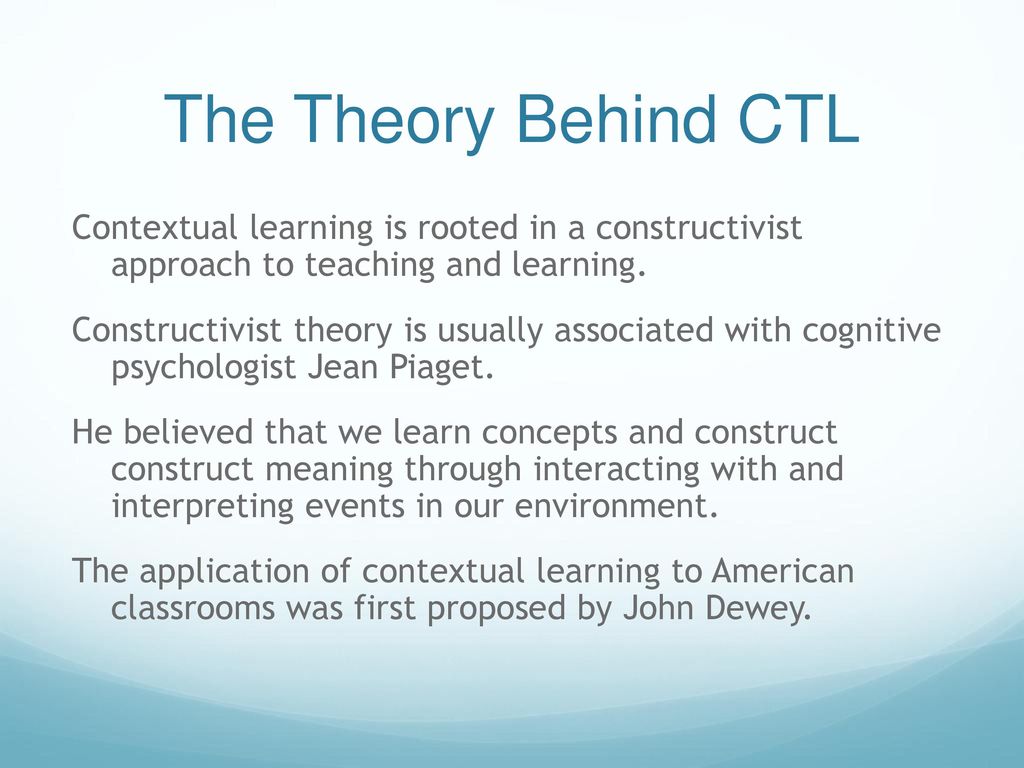 Contextual teaching and learning