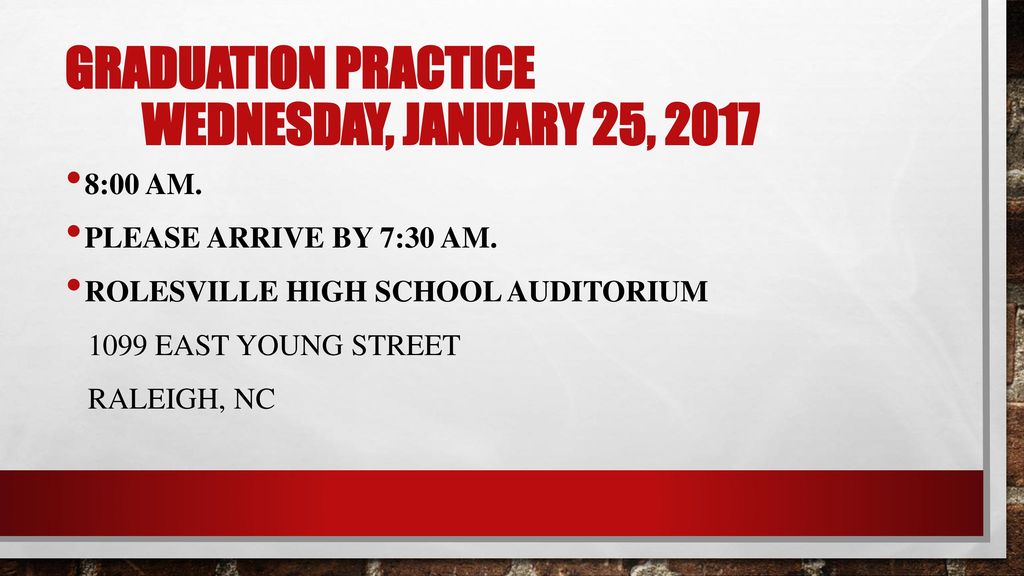 Rolesville High School MidYear Graduation Guide ppt download
