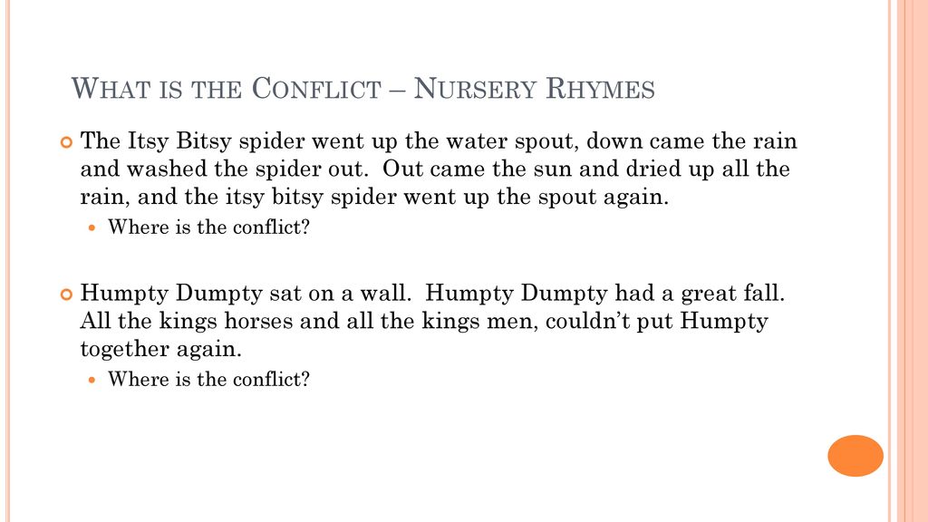 What is the Conflict – Nursery Rhymes