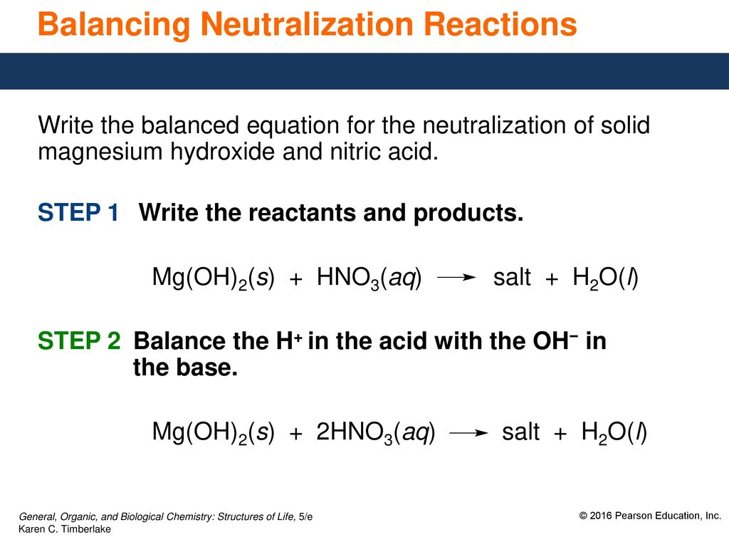 Balancing Neutralization Reactions