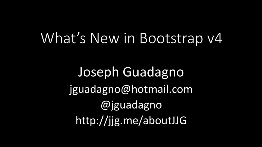 What’s New in Bootstrap v4
