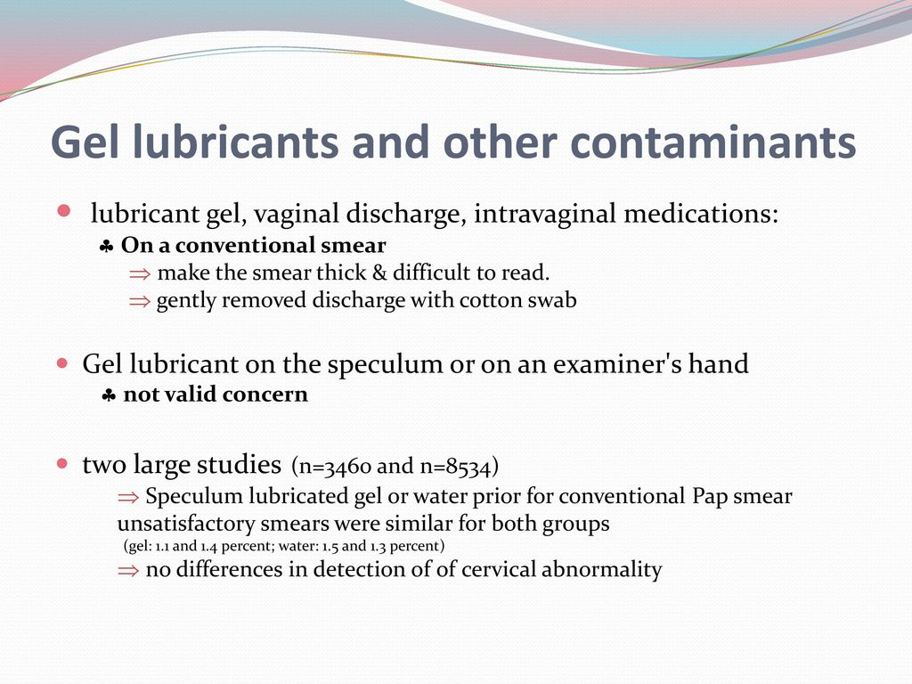 Gel lubricants and other contaminants