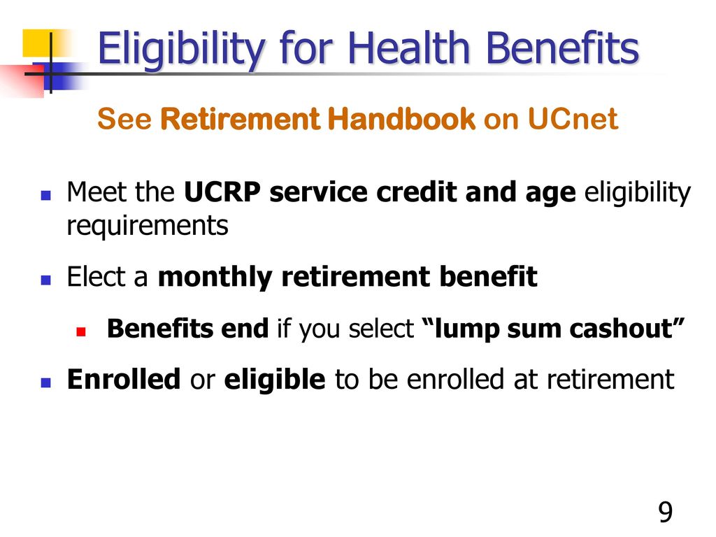 Ucrp Retirement Chart