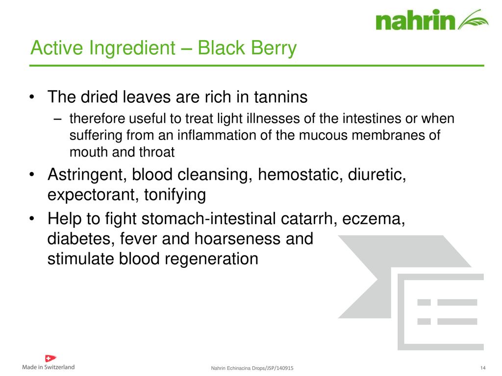 Active Ingredient – Black Berry