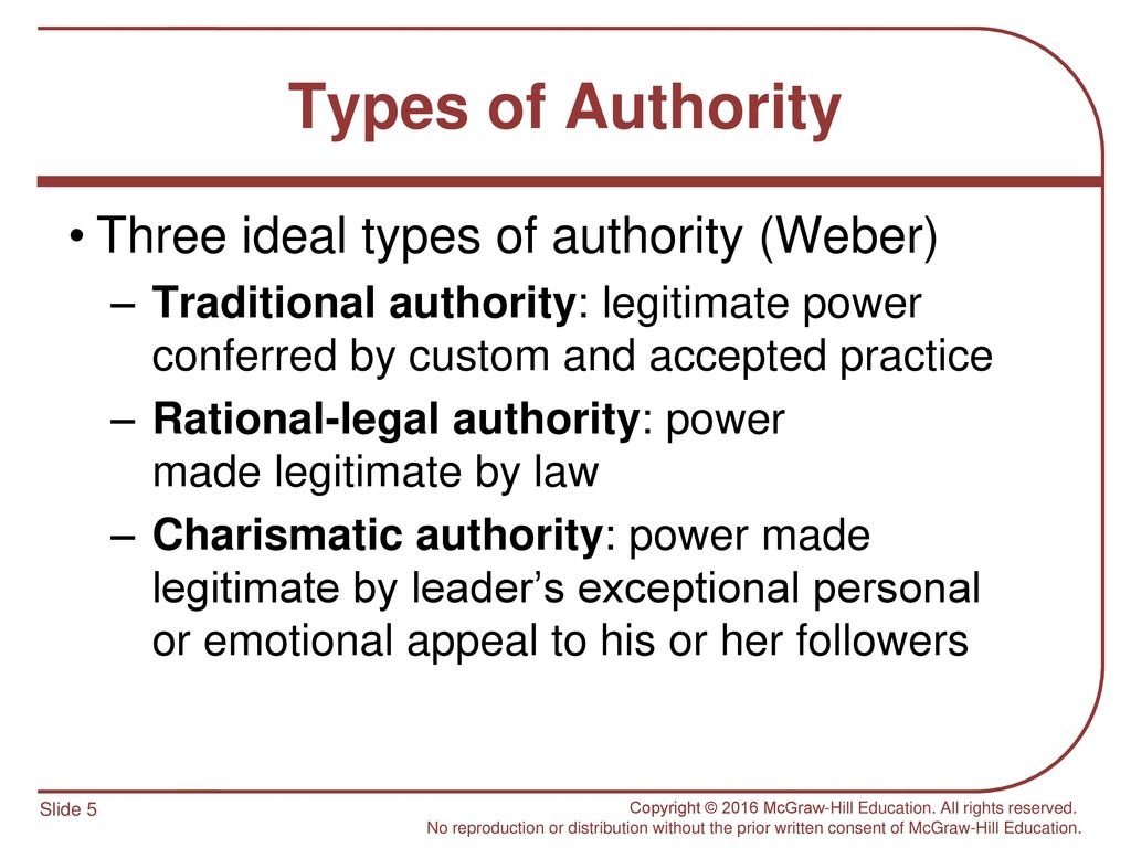 types of authority sociology