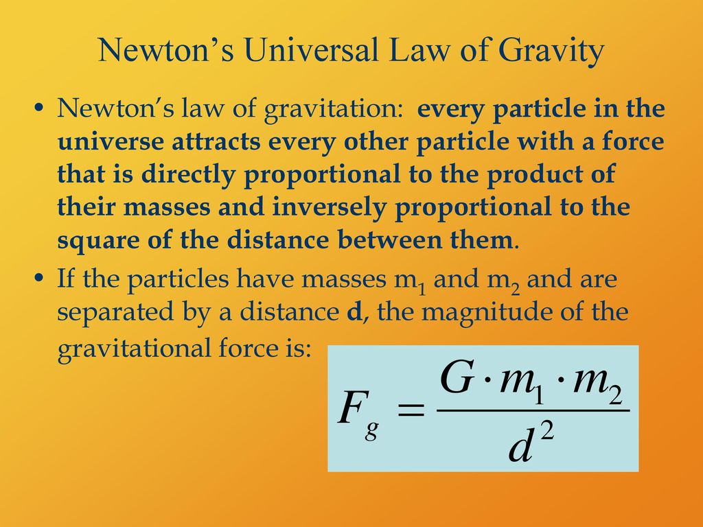 Newton’s Universal Law of Gravity.