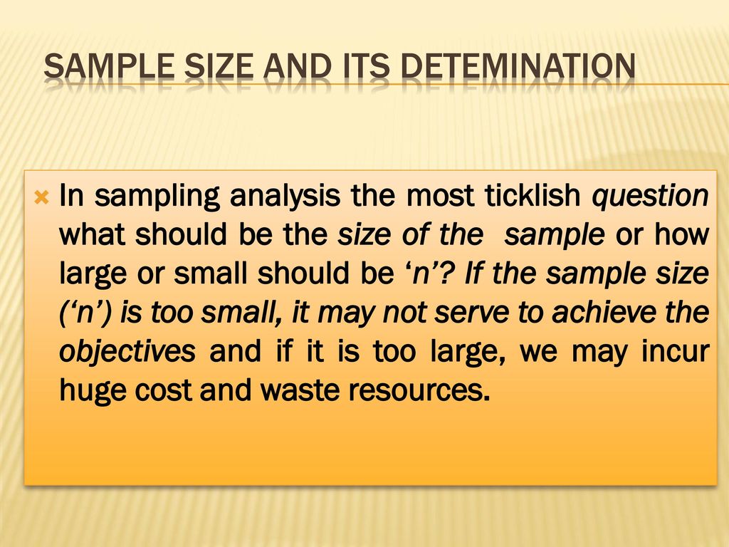 sample size and its detemination