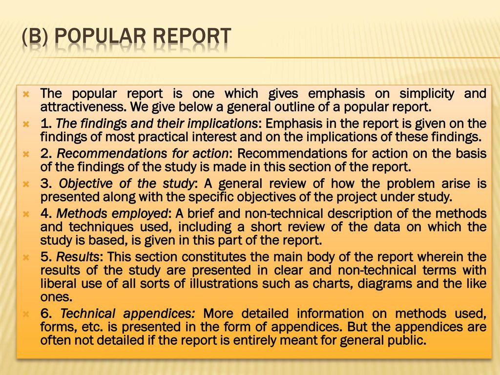 (B) Popular Report