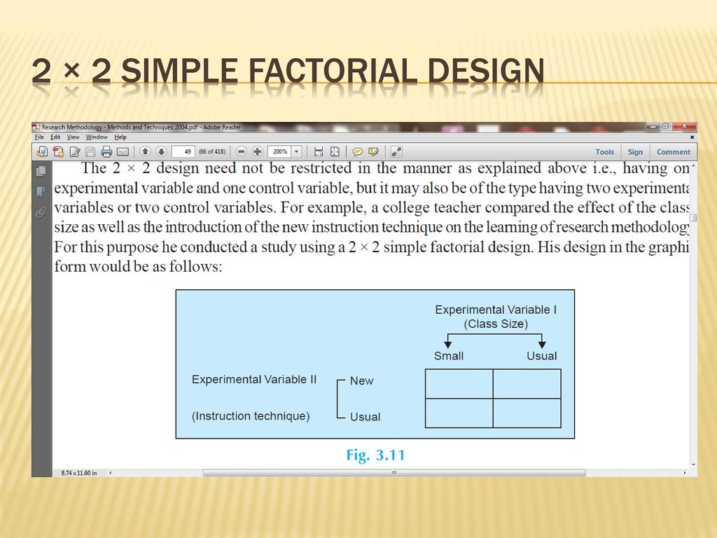 2 × 2 simple factorial design