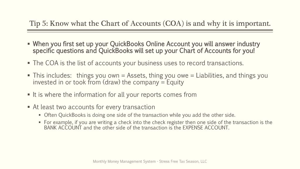 Llc Chart Of Accounts