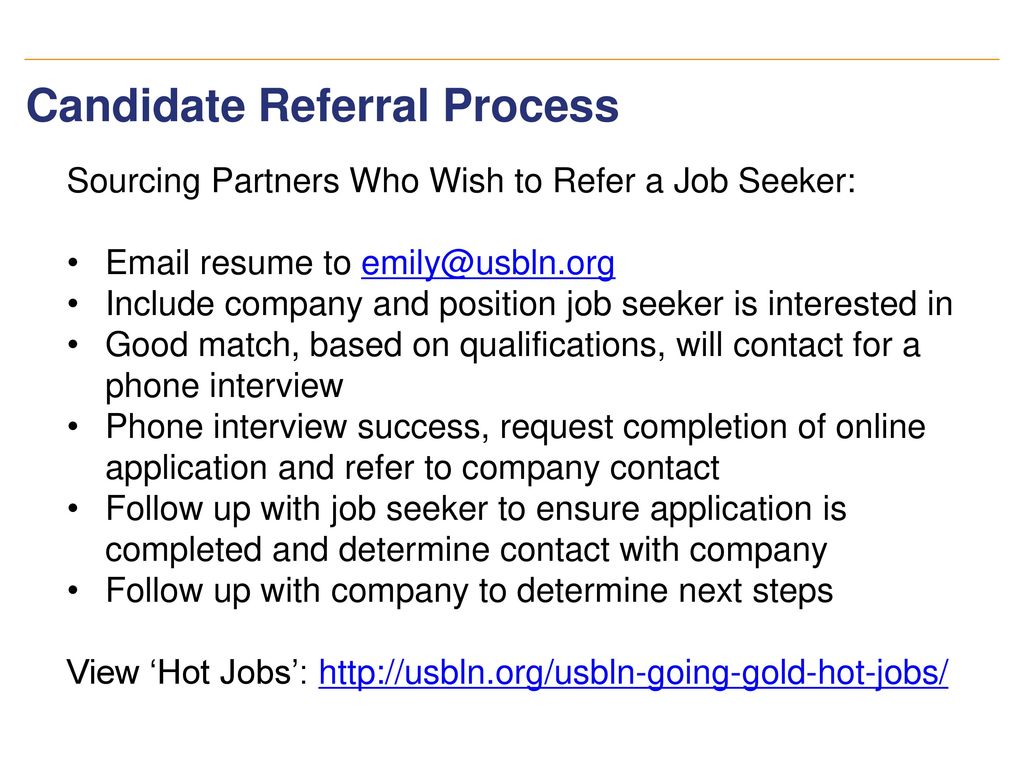 Candidate Referral Process