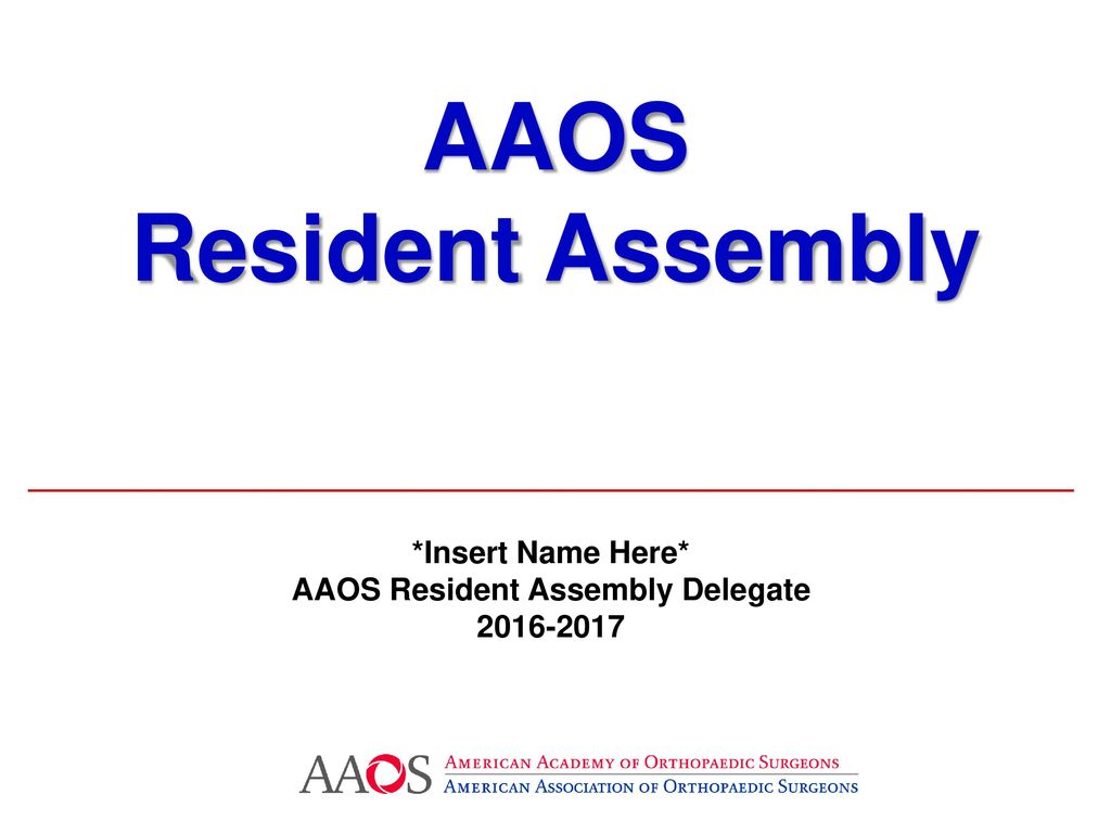 AAOS Resident Assembly Delegate