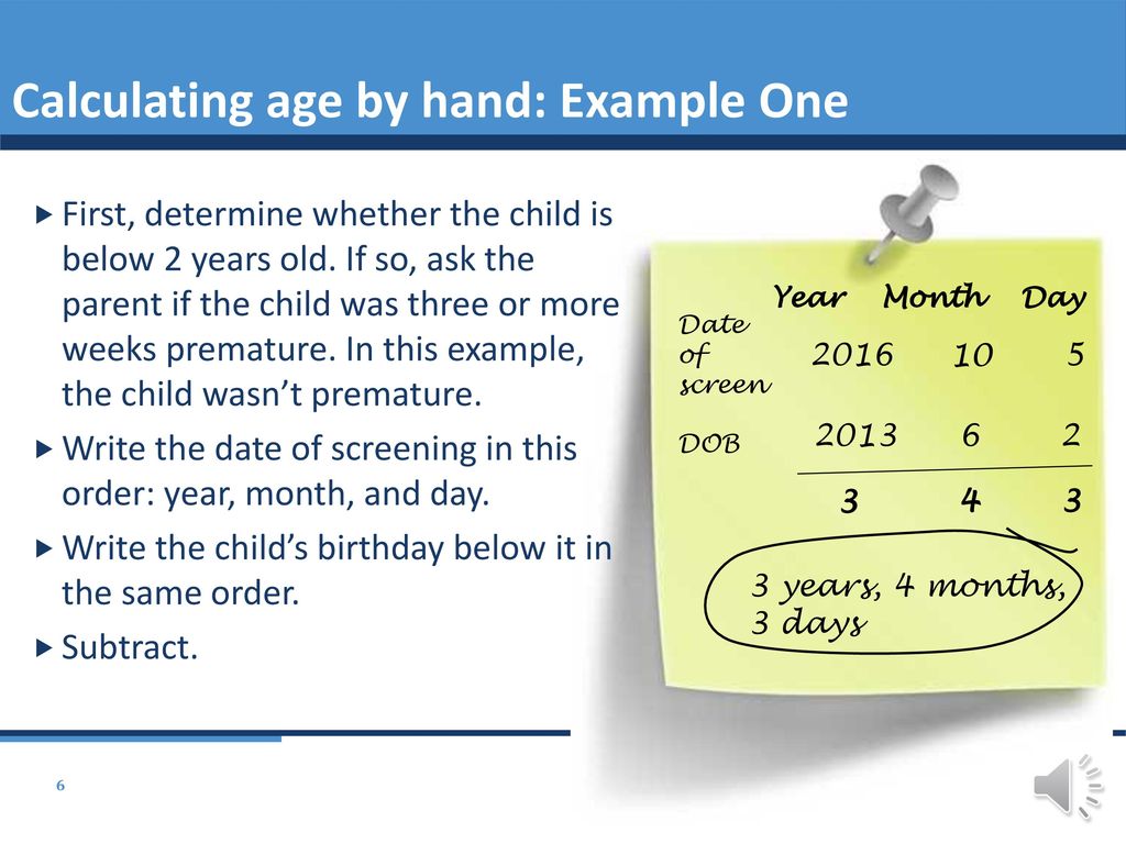 Calculating age and choosing a SWYC form - ppt download