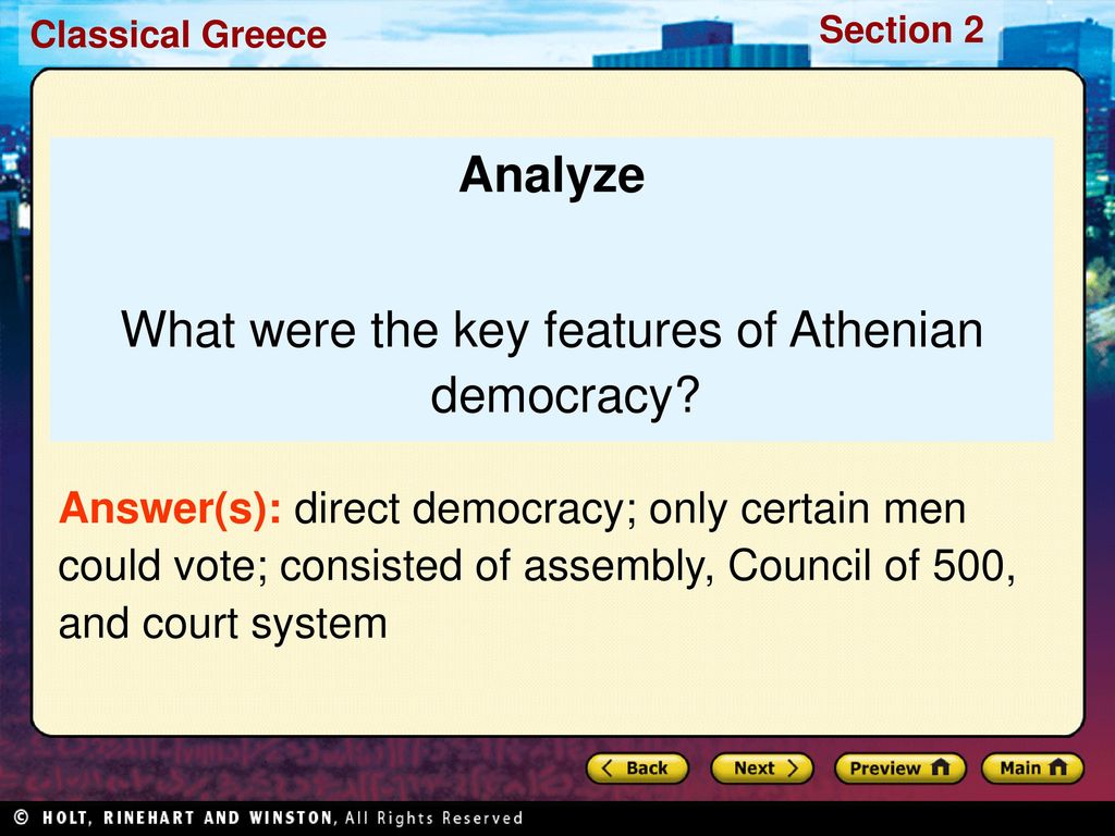 What were the key features of Athenian democracy