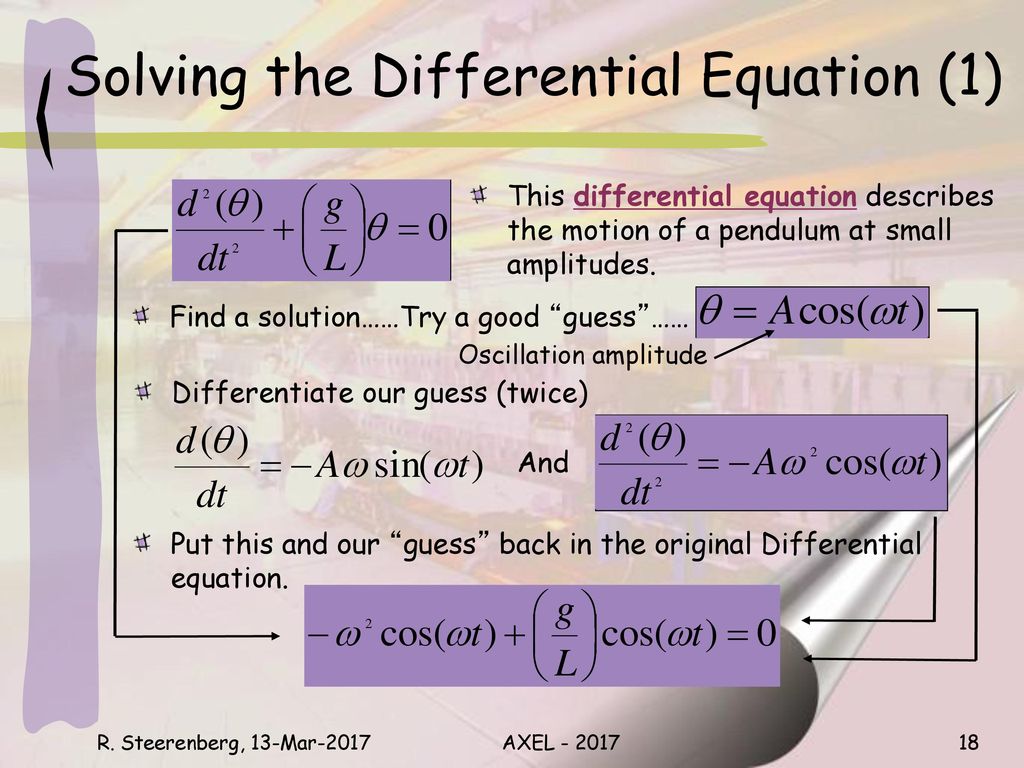 Solving the Differential Equation (1)