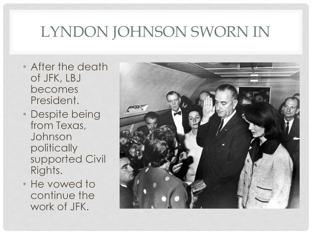 Lyndon Johnson sworn in
