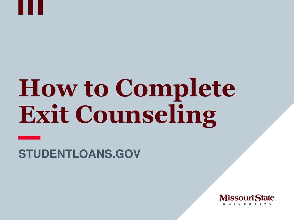How to complete exit counseling ppt download