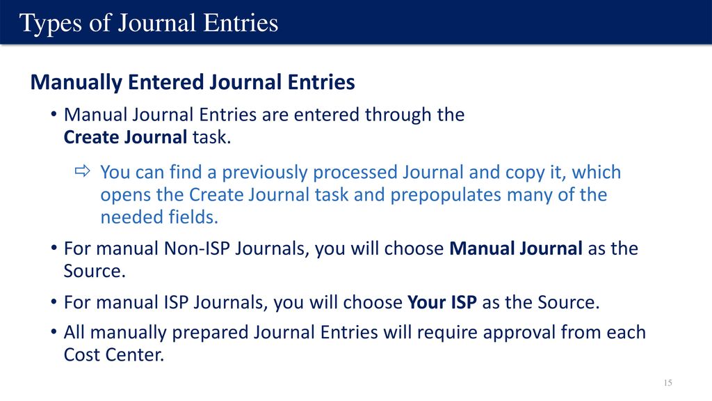 Types of Journal Entries