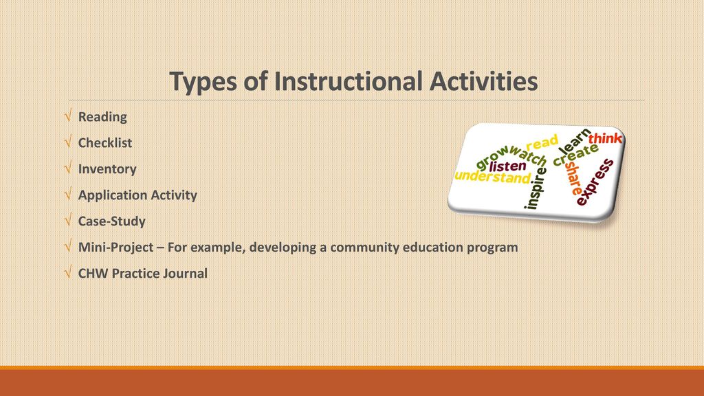 Types of Instructional Activities