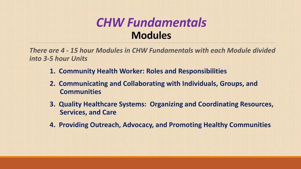 CHW Fundamentals Modules