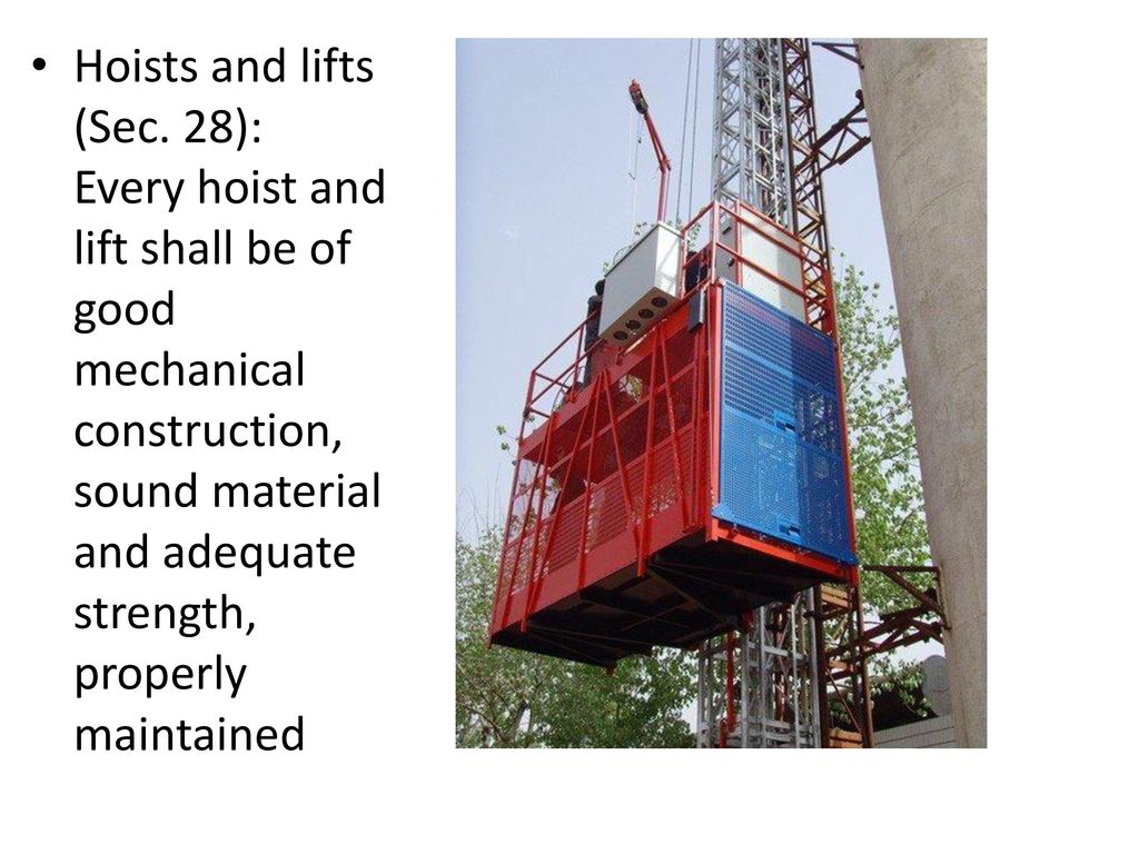Hoists and lifts (Sec.