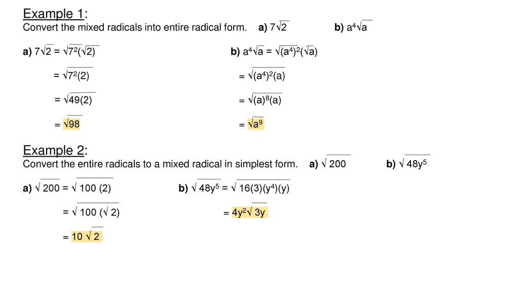 Chapter 5 Radical Expressions And Equations Ppt Download