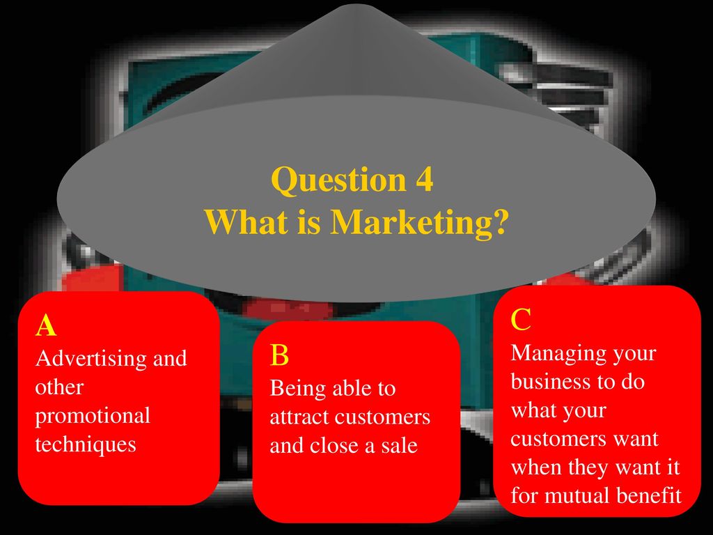 Question 4 What is Marketing