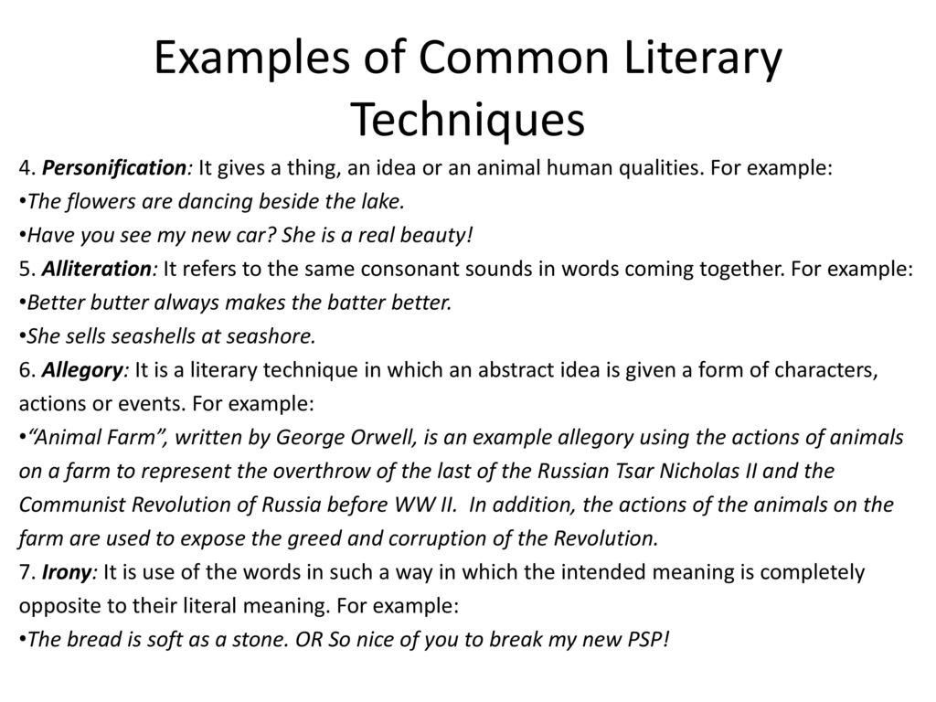 examples of literary techniques