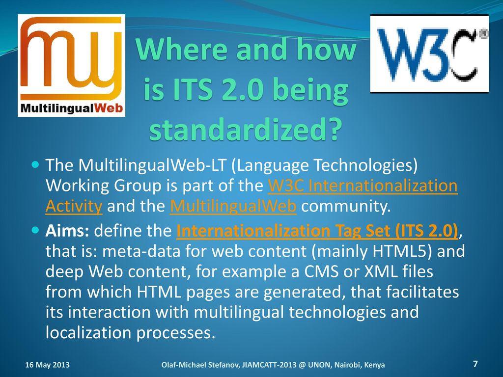 Where and how is ITS 2.0 being standardized