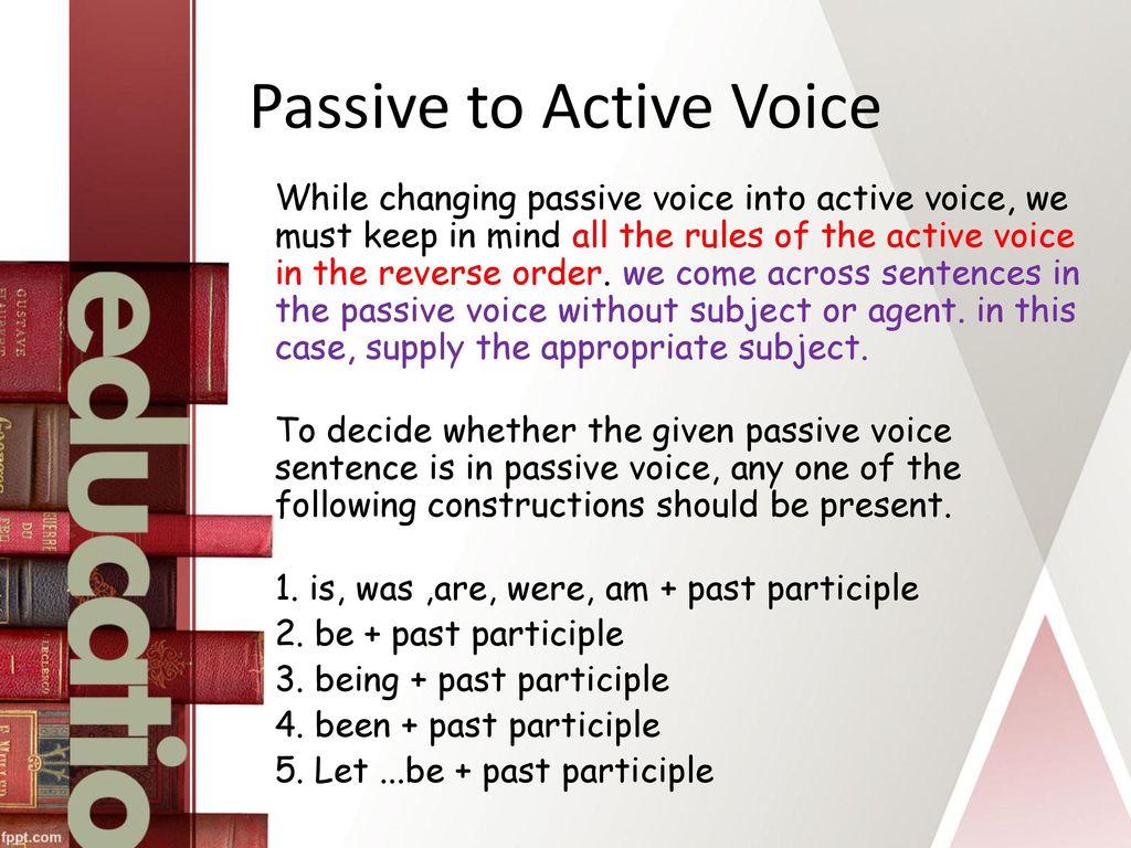 transform passive to active voice
