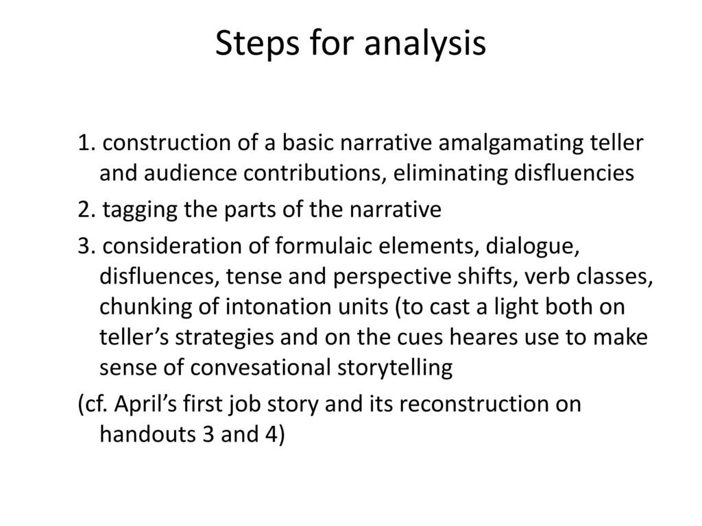 Steps for analysis