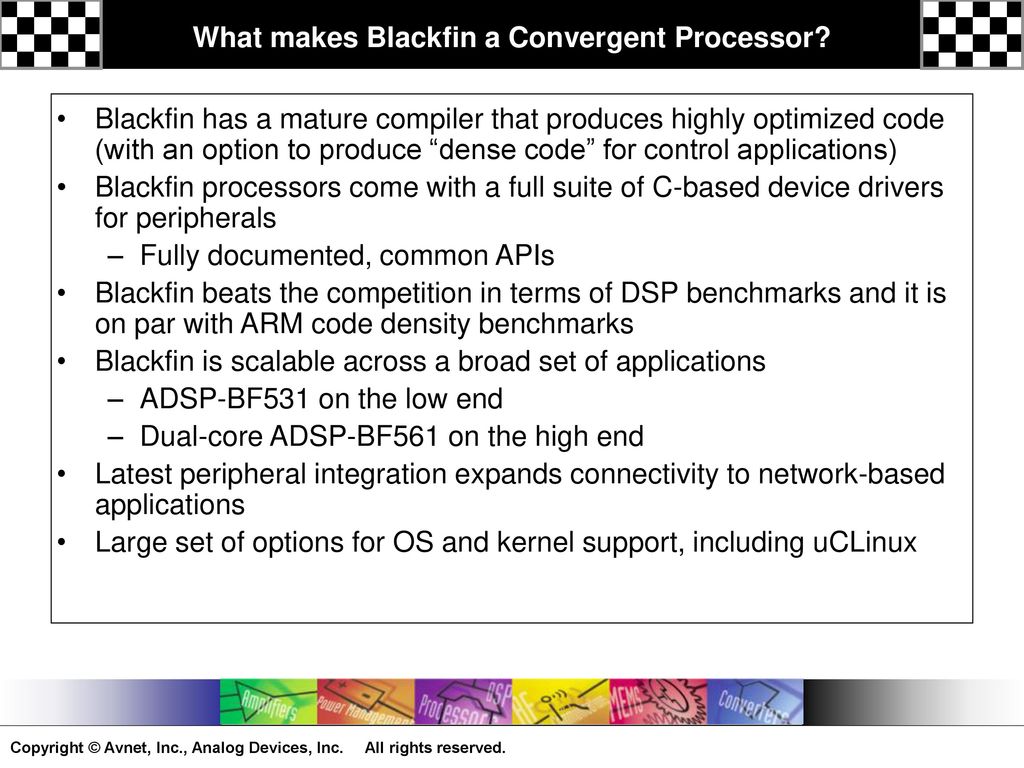 Blackfin Speedway Presentation Core, Memory, and Peripherals - ppt download